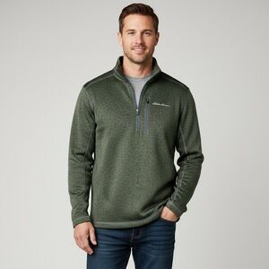 Eddie Bauer Men’s Dark Green Quarter Zip Pullover